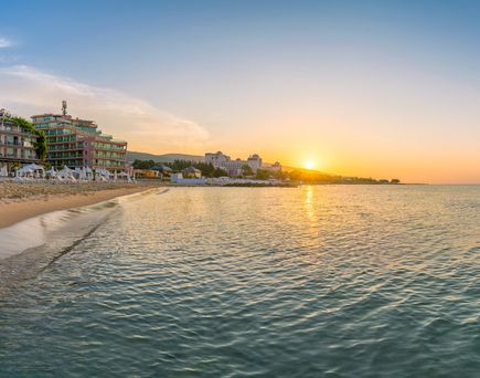  Sonnenstrands in Bulgarien bei Sonnenuntergang