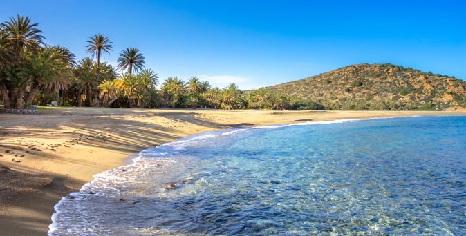 Strandabschnitt vom Vai Beach auf Kreta